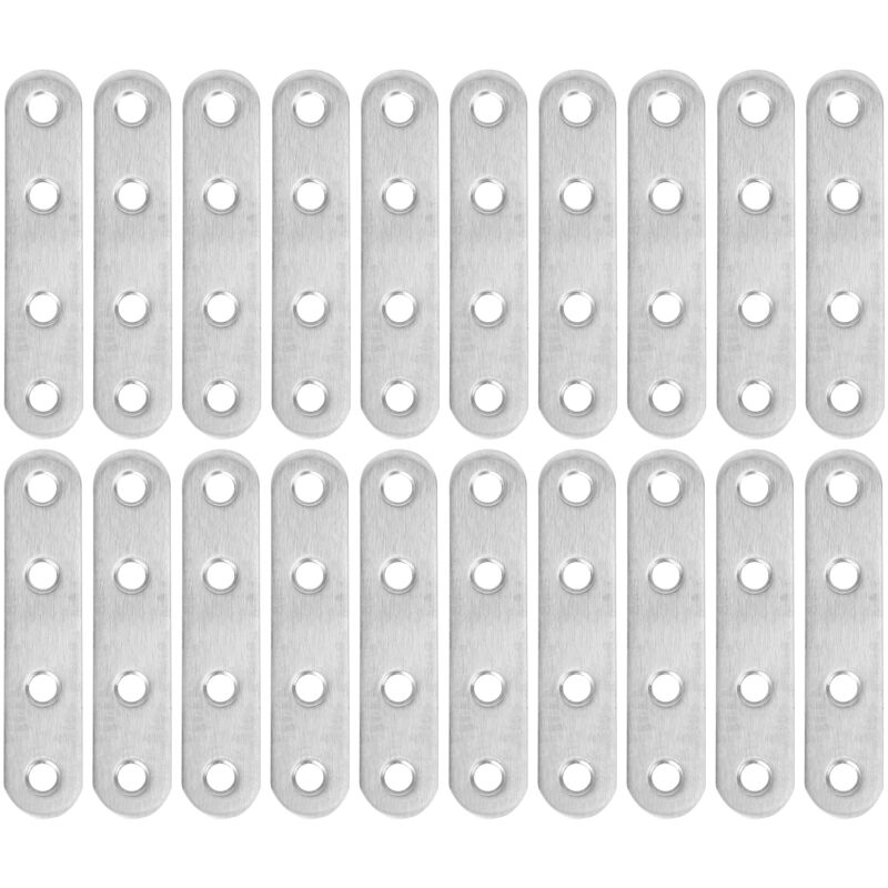 InnoBase Lot 6 Plaques Œil Acier Inox 5 Mm Oblongues + 12 Vis – Fixation Robuste 40 Kg Max