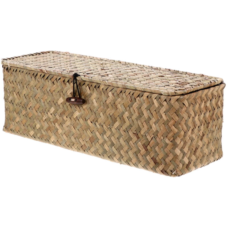 Panier En Osier Imitation Cabilock - Rangement Multifonction - 29x25x18cm - Kaki