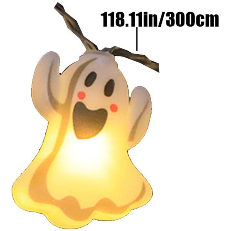 3 Pcs Fantome Halloween Decoration Avec Lumire Chaude LED, 45
