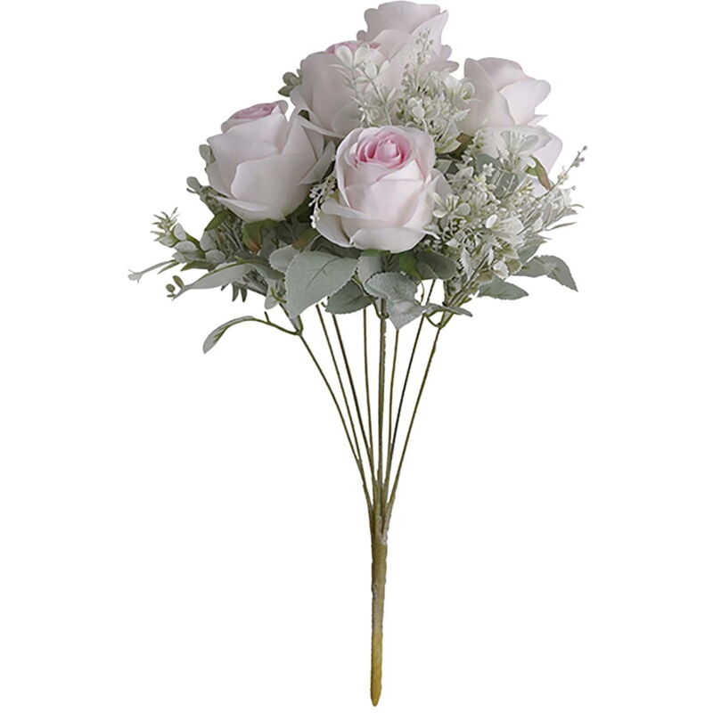 Bouquet Roses Artificielles Pailletées Rouge - 12 Roses, Perles, Papier Cadeau, Pour Saint-Valentin, Mariage