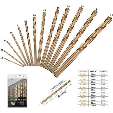 PAL Foret en acier à grande vitesse 25Pcs HSS Forets Torsadés à Queue