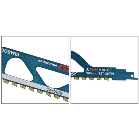 Lame Scie Sabre 305mm Carbure Tungstène Pour Béton Brique Parpaing - Coupe Pierre