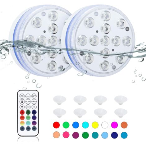 LED Eau Submersible Lumière avec télécommande, étanche Bain éclairage