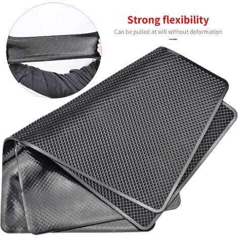 ToBeQueen Lot De 4 Dessous De Verre Universels Antidérapants Et Résistants Aux Chocs Pour Voiture - Accessoires D'intérieur De Voiture Pour Femme - Noir - 7,9 Cm