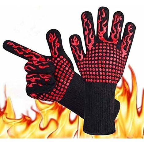 Noël 1 paire de gants de barbecue Gant résistant à la chaleur Universal  Size Grill - Gants de cuisine Résiste Gants de four pour barbecue, grill,  cuisson, cheminée