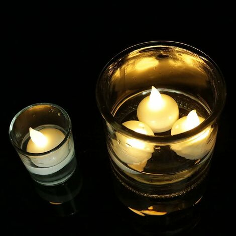12 Bougies Flottantes V Candelo - Décoration Ambiance 4h | Blanc Neutre Sans Parfum