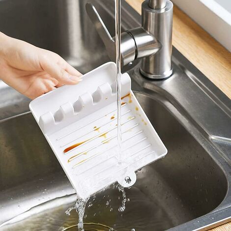 AILILI Porte-Couverts Acier Inoxydable,Rangement De Cuisine Support À Égouttoir,Cuisine Étagère,Facile À Démonter,Facile À Nettoyer,Organiseur Sur Évier,Support De Vaisselle