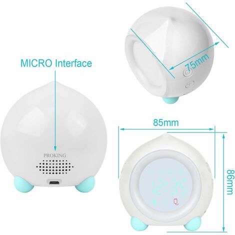 FEDBNET Réveil Pour Enfants - Thermomètre - Veilleuse LED