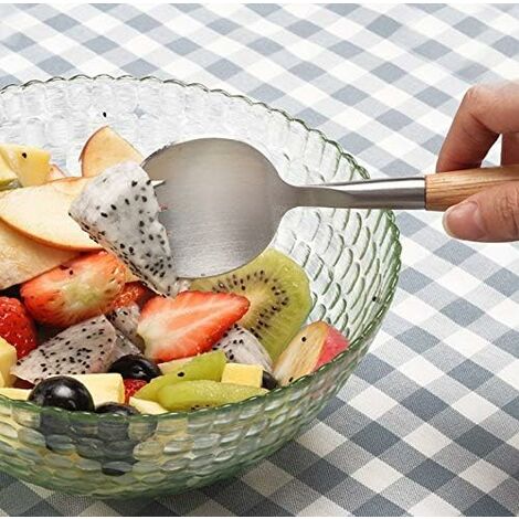 Set De 2 Cuillères à Salade En Acier Inoxydable - Longues Poignées Pour Buffet Et Repas En Famille