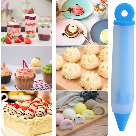 Stylo à écriture Alimentaire En Silicone - 4 Pièces Avec 16 Buses - Pour écrire En Chocolat, Crème, Confiture - Décoration Pâtisserie