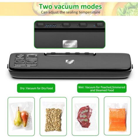 Machine Sous Vide,Machine Sous Vide Alimentaire,Appareils de Mise Sous Vide Pour Aliments, Viandes, Légumes, Fruits la Conservation,Inclus 15 Pcs Sac Sous Vide Alimentaire(Noir)-Fei Yu
