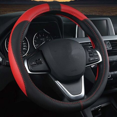 Housse De Volant En Cuir Pour Mini Cooper One S R50 R53 R56 R60 F55 F56 R58 R59 - Antidérapante - Noir Rouge