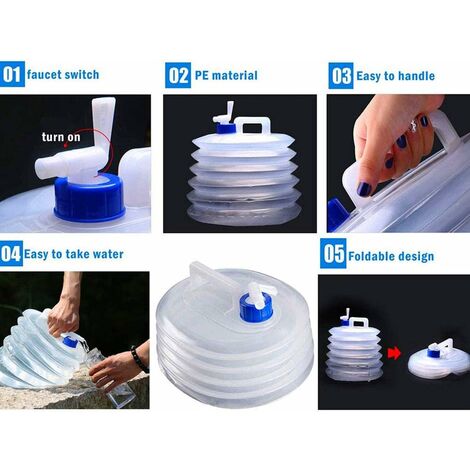 Robinet Bidon Lot De 3 Jerrican Eau Pliable Avec Robinet, Bidon Eau Pliable Avec Robinet, Sac Souple Reservoir Bidon Avec Robinet