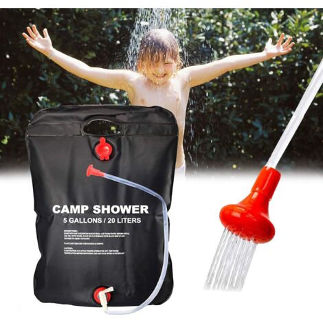 Sac Douche Solaire 20L Camping - Portable Avec Pommeau - Chauffage Naturel Soleil