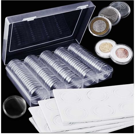 200 Pièces Capsules De Onnaie 25 Capsules De Pièces En Plastique