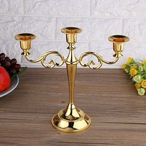 Candélabre 5 Branches Verve Jelly - Style Européen Antique En Métal, Or/argent/bronze - Hauteur 37cm, Pour Mariage, Noël, Décoration De Table - Démontable