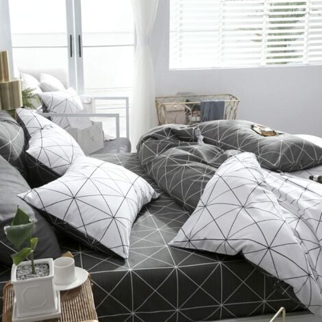 Parure de Lit Adulte Housse de Couette Fermeture Eclair Sets de Housses