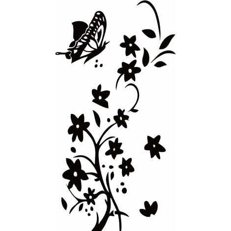 Papillon Décoration,24pcs Noir Stickers Papillon DIY Stickers Muraux