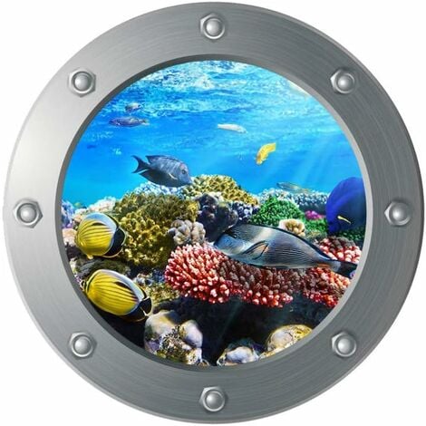 Sticker mural 3D sous-marin hublot Océan World sous-marin-Fei Yu