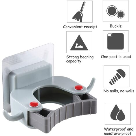 U/K Accroche Balai, 6 pièces Mop et Support de Rangement Balai Mural porte Balais Mural Accroche Balai pour Cuisine, Jardin, Garage, Bureau(Argent U/K Accroche Balai, 6 pièces Mop et Support de Rangement Balai Mural porte Balais Mural Accroche Balai pour Cuisine, Jardin, Garage, Bureau(Argent