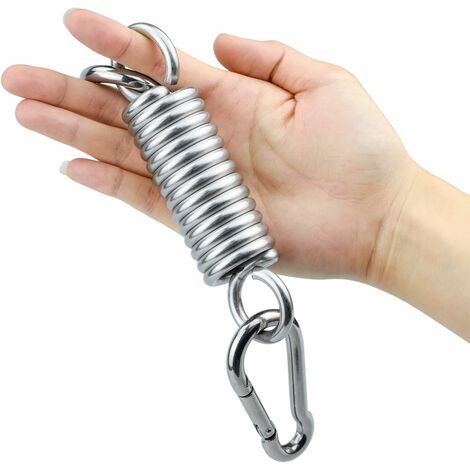 ZEONHEI Lot De 2 Ressorts Oscillants En Acier Avec 2 Crochets à Litière Et 1 Crochet Pivotant à 360°, Ressort Vibrant Pour Fauteuil Suspendu Hammock, Chaise Suspendue, Charge Jusqu'à 220 Kg, Noir