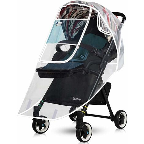 Housse Anti-pluie Universelle Pour Poussette Bébé - PVC Transparent, Coupe-vent, Facile à Installer