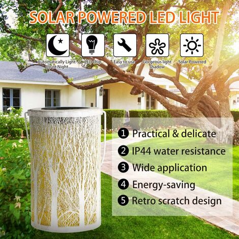 2 Lanternes Solaires BrizLabs - Suspension Extérieur IP65 - Motif étoile Lumière Blanc Chaud - Décoration Jardin