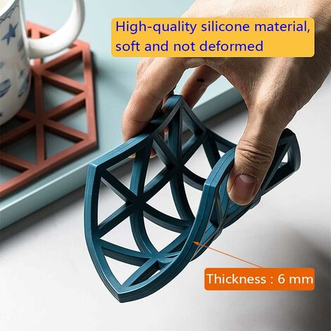 Lot De 6 Dessous De Plat En Silicone Antidérapants - Résistants à La Chaleur (-40°C à 230°C), Lavables Lave-Vaisselle, 17,5 Cm - 2