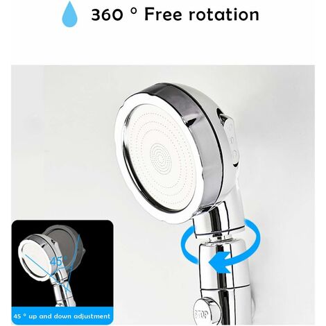 Pommeau De Douche Haute Pression 15 Cm – Rotation 360° – Galvanisé Argent – Ultra Puissant