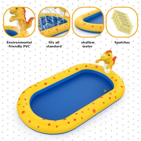 Tapis De Jet D'Eau Pour Enfants,210Cm Jeux D'Eau Piscine Aquatiques Renforcé Pour Chiens,Buse De Pulvérisation D'Eau Réglable[Y124] - Jeux - Jouets