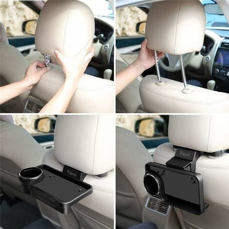 Porte-gobelet pour appuie-tête de voiture avec crochet pour siège arrière  de voiture, support de téléphone, porte-boissons, accessoires d'intérieur  de