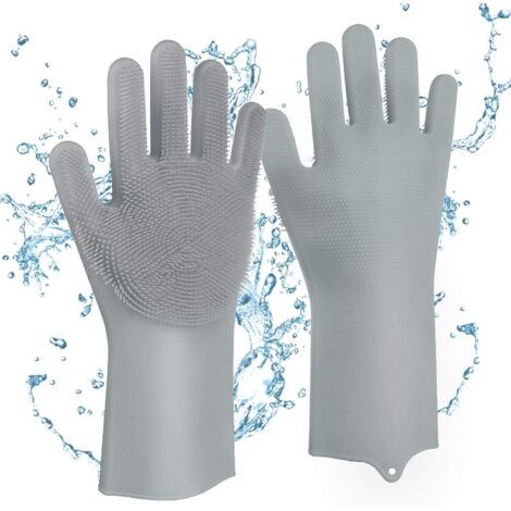 Gants De Nettoyage En Silicone Avec Picots - Réutilisables, Lavables Au Lave-vaisselle - Pour Vaisselle, Salle De Bain, Voiture