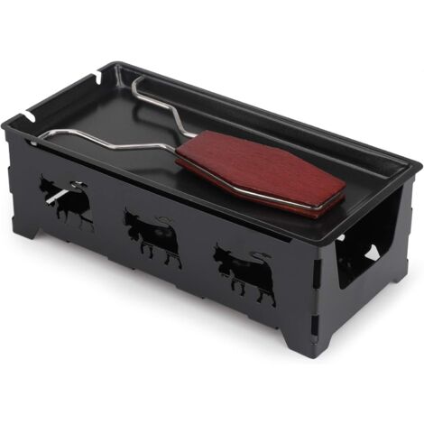 Mini Poêle à Raclette Suisse Rouge - Avec Bougies - Pour Camping, Pique-nique, Apéros