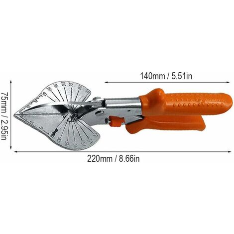 Cisailles à onglet multi-angles, ciseaux à angle réglable de 45 à 135