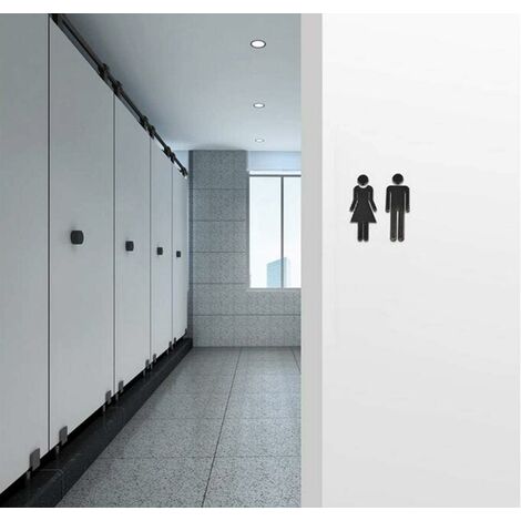 Pancarte WC Adhésive VYIBPDY - Pictogramme Homme/Femme - Autocollant Pour Porte - Hôtel/Restaurant/Maison