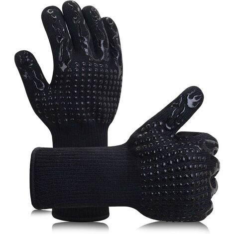 relaxdays 4 paires de gants de cuisine silicone - gants de cuisine - gants  de barbecue