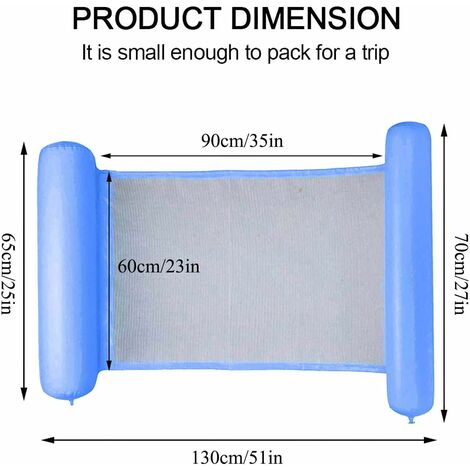 Dww-2 Pcs Flottant De Inclinable Flotteur Hamac, 4 En 1 Flotteurs Gonflables Pour Piscine Flottant Gonflable Hamac Pliable Lit Flottant Gonflable Po