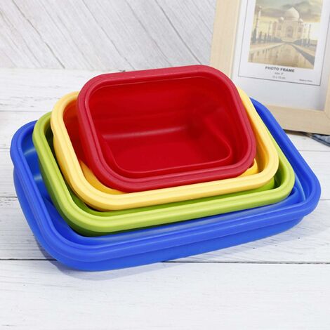 Lot De 4 Boîtes à Déjeuner Pliables, Avec Couvercle, Réutilisables