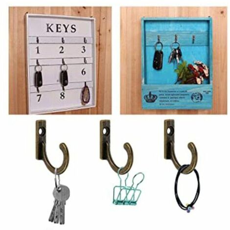 Kettion Lot De 20 Crochets Muraux Rustiques Vintage Pour Accrocher Chapeaux, Sacs Dans L'entrée, La Salle De Bain, La Chambre à Coucher, Crochets Muraux Robustes Avec Vis Métalliques Incluses (noir