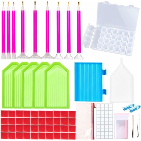 Lot De 2 Stylos Diamant Pointe Fine Avec 20 Cires - Accessoire Pour Art Diamant, Marque Uxcell, Neuf