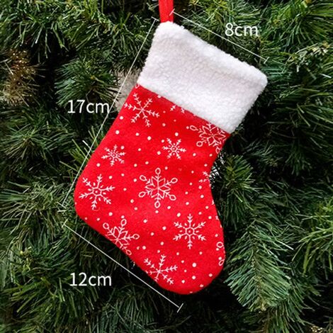 Chaussettes De Noël à Suspendre - Lot De 12, Tissu Non Tissé, 36 X 23 Cm - Pour Sapin, Cheminée, Cadeaux, Bonbons