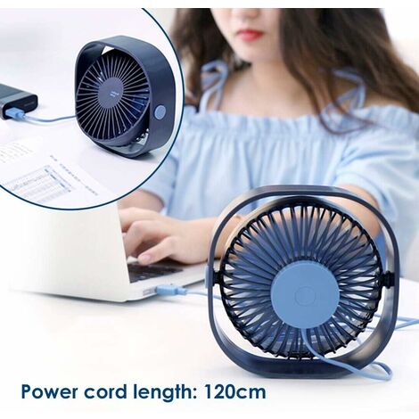 Ventilateur Bureau Rechargeable USB - 3 Vitesses 360° | Portable Silencieux 2500mAh