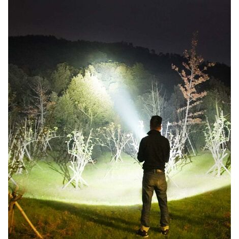 Lampe Torche LED Ultra Puissante 5000 Lumens, XHP50 LED Torche Tactique Ultra Puissante Militaire Lampe De Poche Zoomable Torche - Bricolage