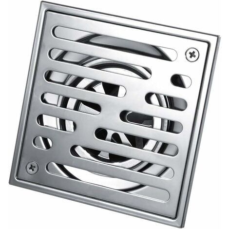 BK Products Drain de douche carré 6 po avec grille à carreaux - Canada