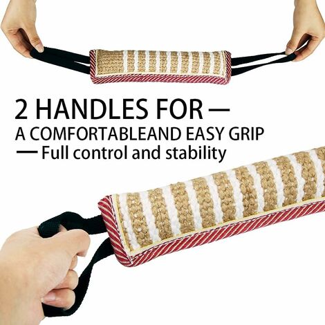 Jouet Tire-morsure Pour Chien En Cuir - Boudin à Mordre 30 Cm Avec Dragonne, Pour Jeux De Traction Et Dressage