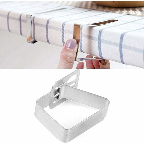 Lot De 6 Pinces à Nappe En Acier Inoxydable – Pour Tables épaisses (jusqu’à 5 Cm), Terrasse, Jardin, Repas En Extérieur