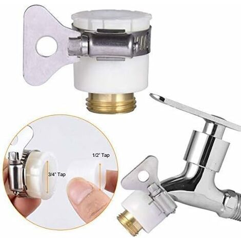 Adaptateur De Connexion D'eau 3/4" à 1/2" - Laiton Chromé, Filetage étanche - Pour Tuyau De Douche, Machine à Laver, Lave-vaisselle - Installation Facile Sans Outil