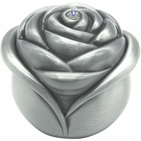 Boîte à Bijoux Vintage Ronde Forme Fleur Sculpté En Alliage De Zinc