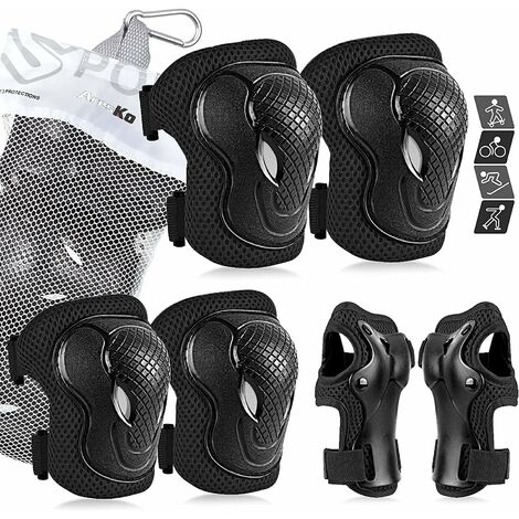 Protections Complètes Enfant 6 En 1 (genouillères, Coudières, Protège-poignets) - Réglables, Pour Vélo, Rollers, Skate - Taille 3-8 Ans