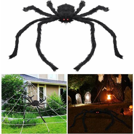 Décoration Halloween Géante - Cercle Toile D'araignée LED Blanche 3,6 M - Étanche